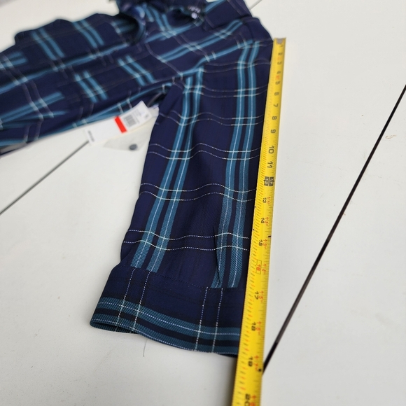 NWT 1. STATE $119 Long Sleeve Button Up Plaid Dress Pine Grove Blue Green XS - Picture 7 of 14